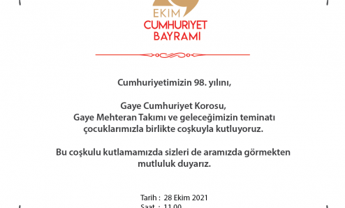 29 Ekim Cumhuriyet Bayramı Etkinliklerine Davet